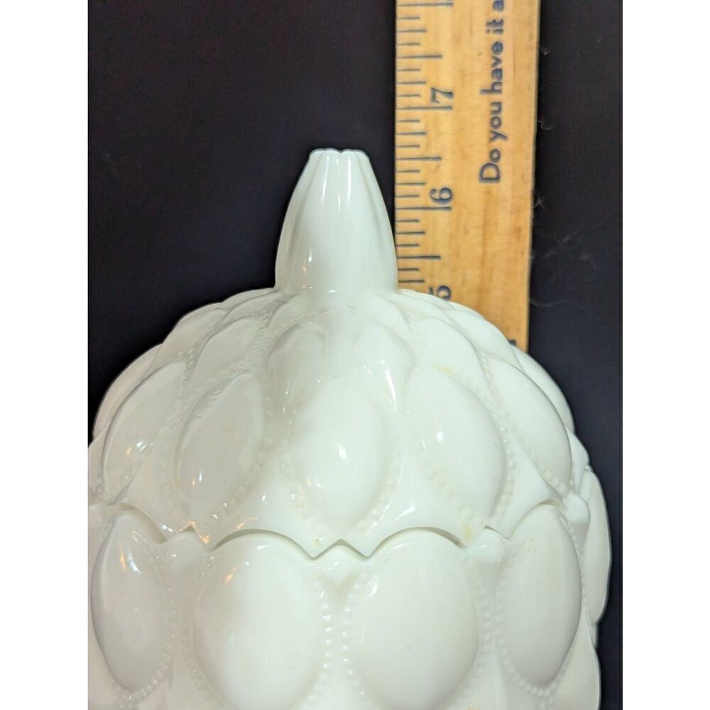 Fostoria Milk Glass Heavy Pedestal Vase With Lid - Picture 4 of 8